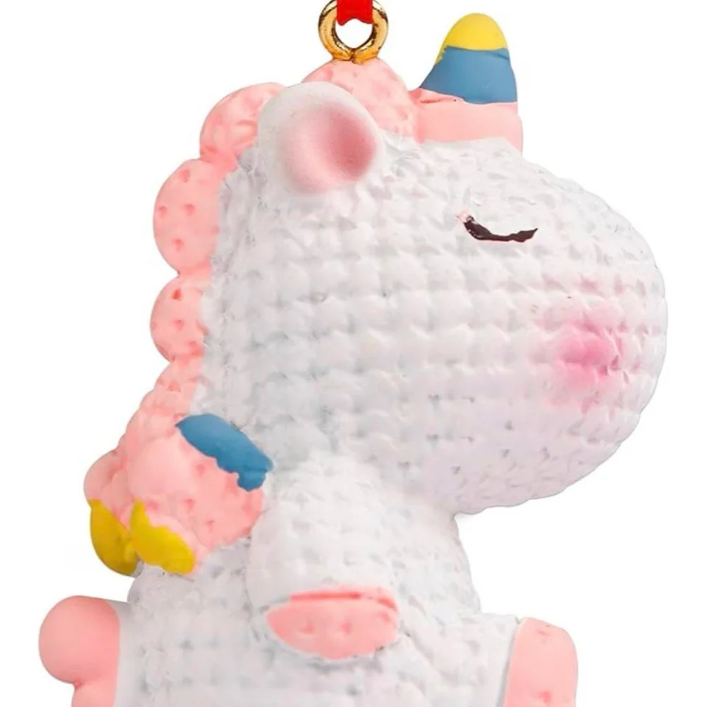 Cute Pink White Unicorn Resin Christmas Ornament 2.3”